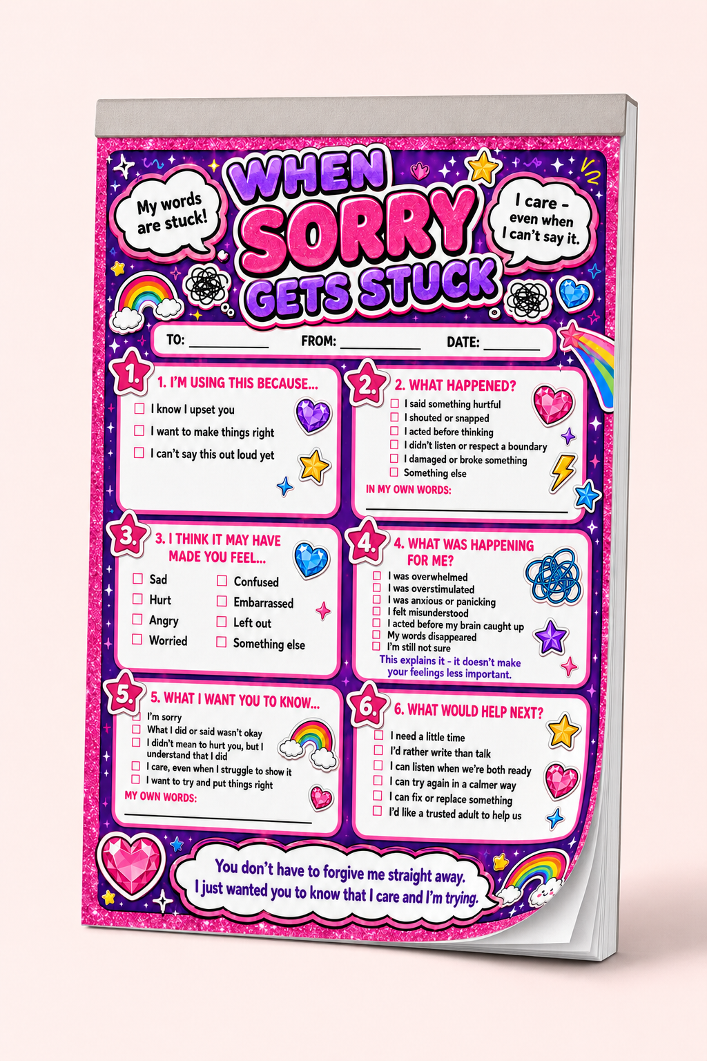 When Sorry Gets Stuck – A5 Tear-Off Pad