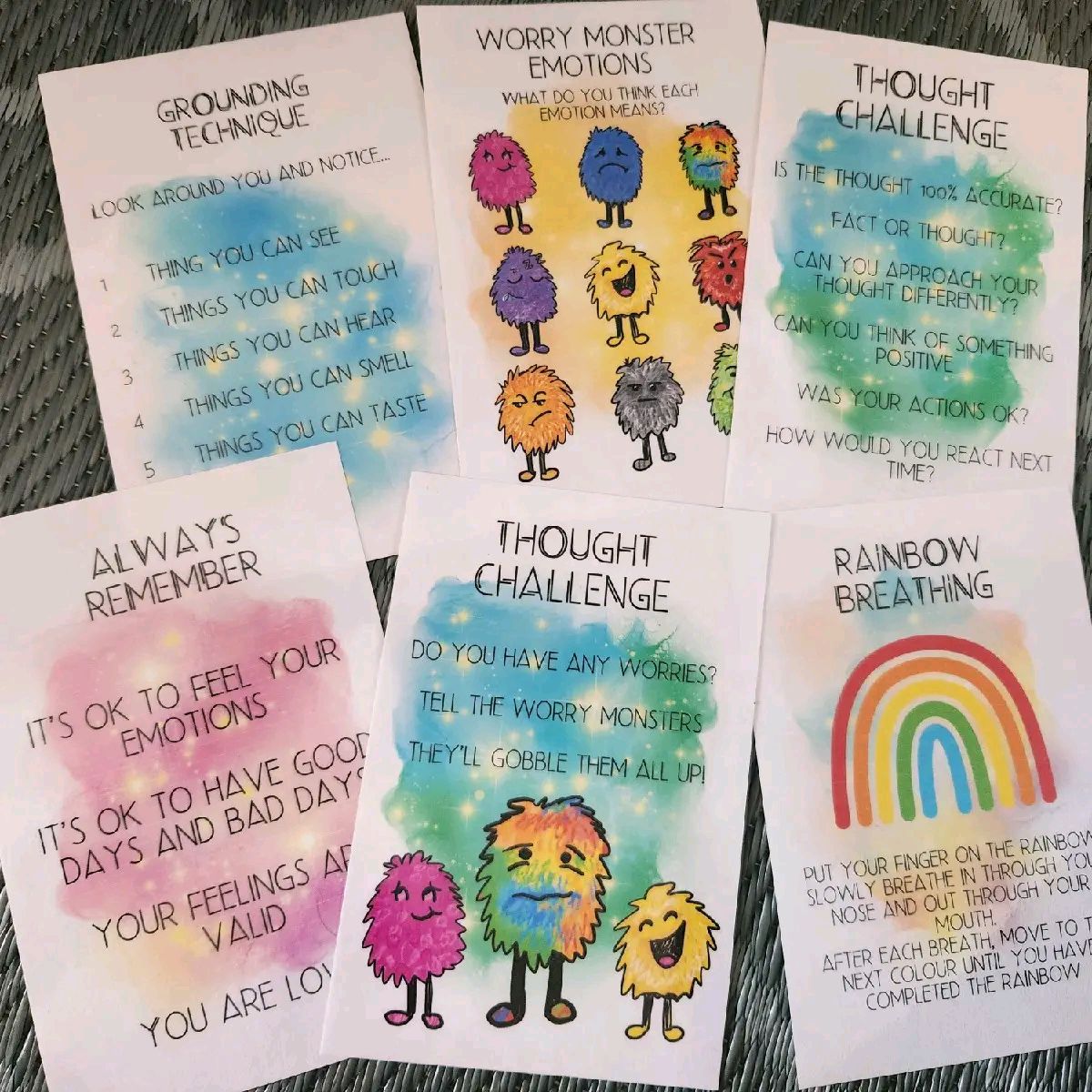 Self Regulation flash cards A6