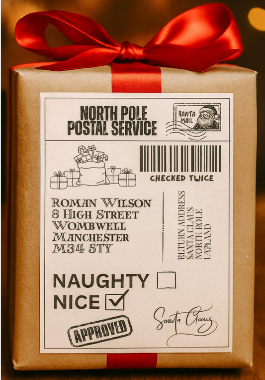 North Pole Nice list Shipping Labels pack of 10
