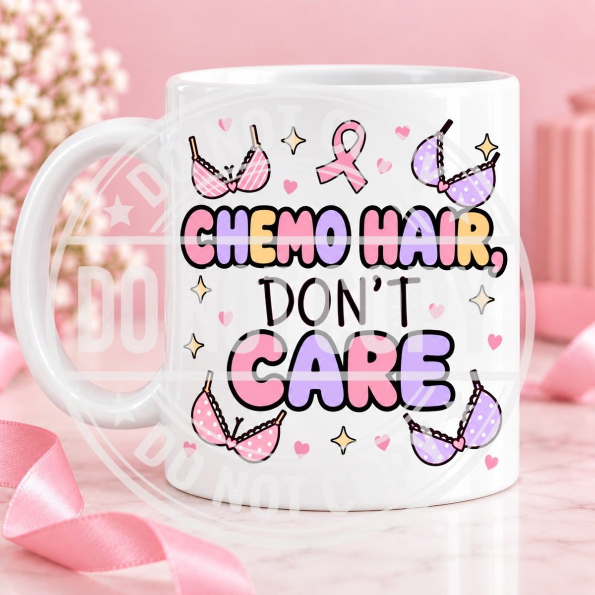 Chemo Hair, Don't Care mug