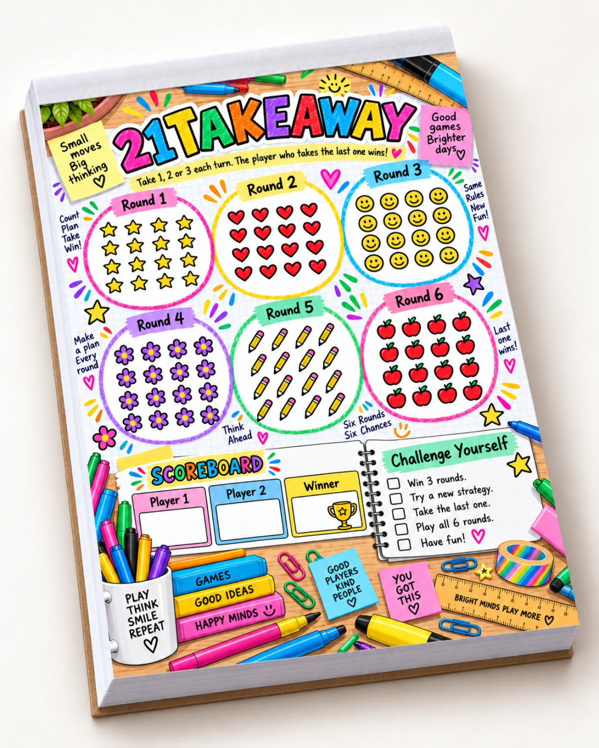 21 Takeaway tear-off game pad