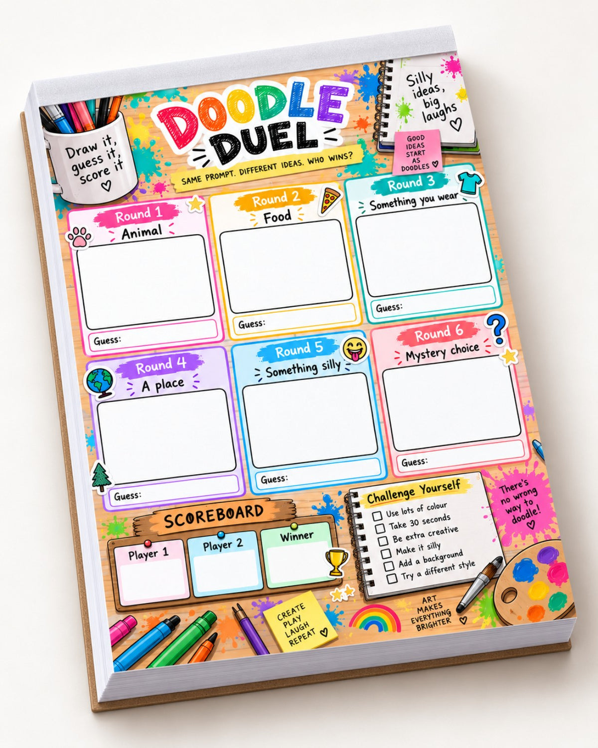 Doodle Duel tear-off game pad