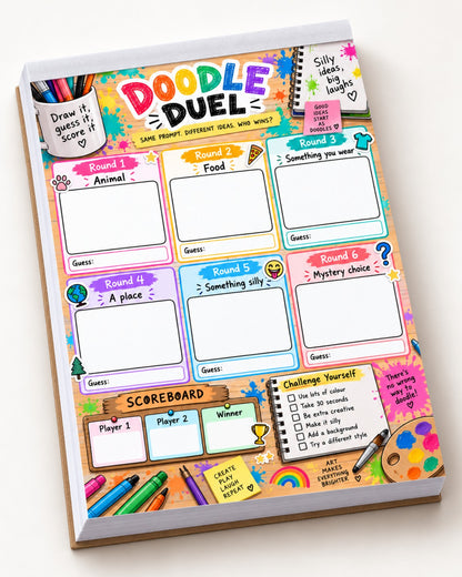 Doodle Duel tear-off game pad