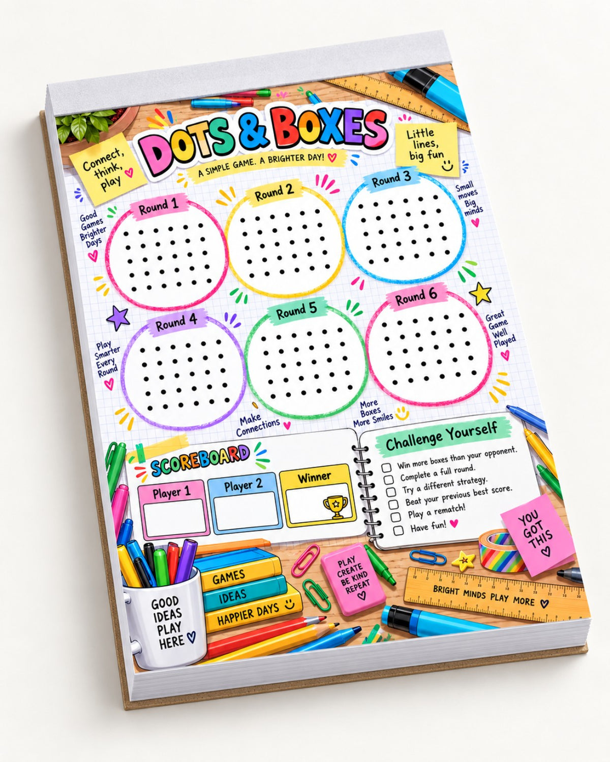 Dots & Boxes tear-off game pad