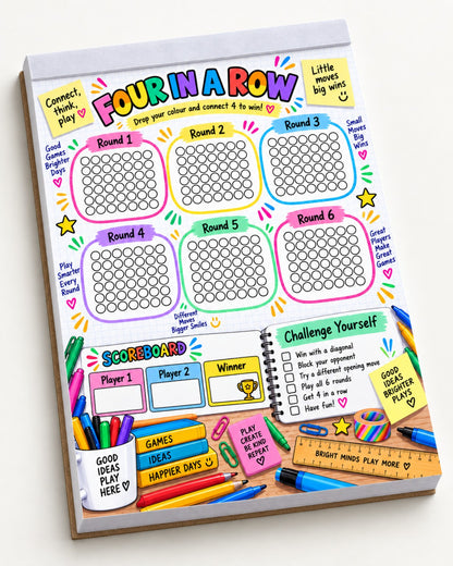 Four in a Row tear-off game pad