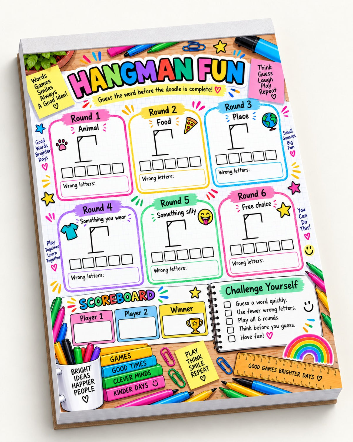 Hangman Fun tear-off game pad