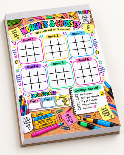 Noughts & Crosses tear-off game pad