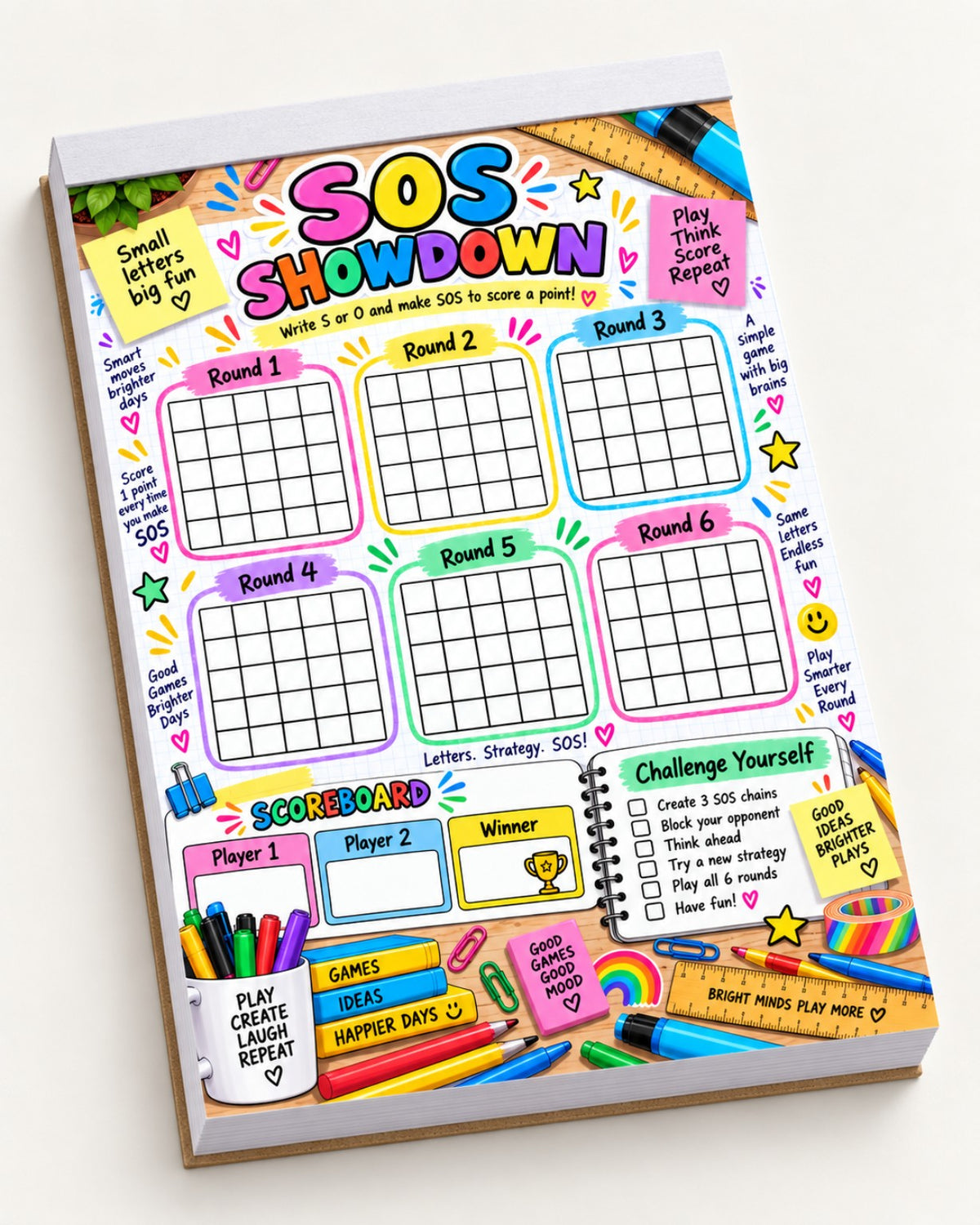 SOS Showdown tear-off game pad