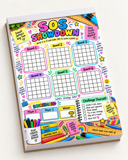 SOS Showdown tear-off game pad
