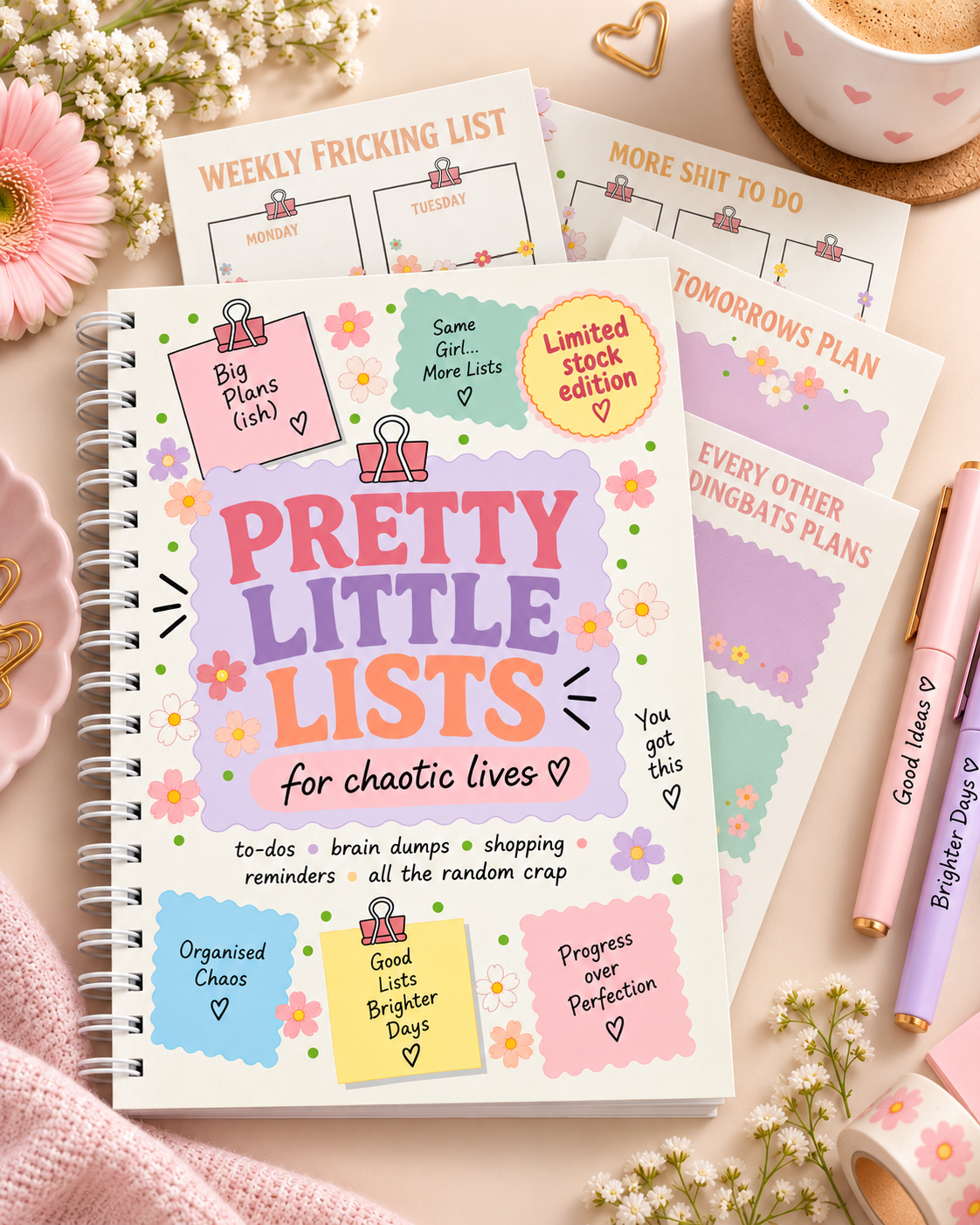 Pretty Little Lists for Chaotic Lives with weekly list and planning pages