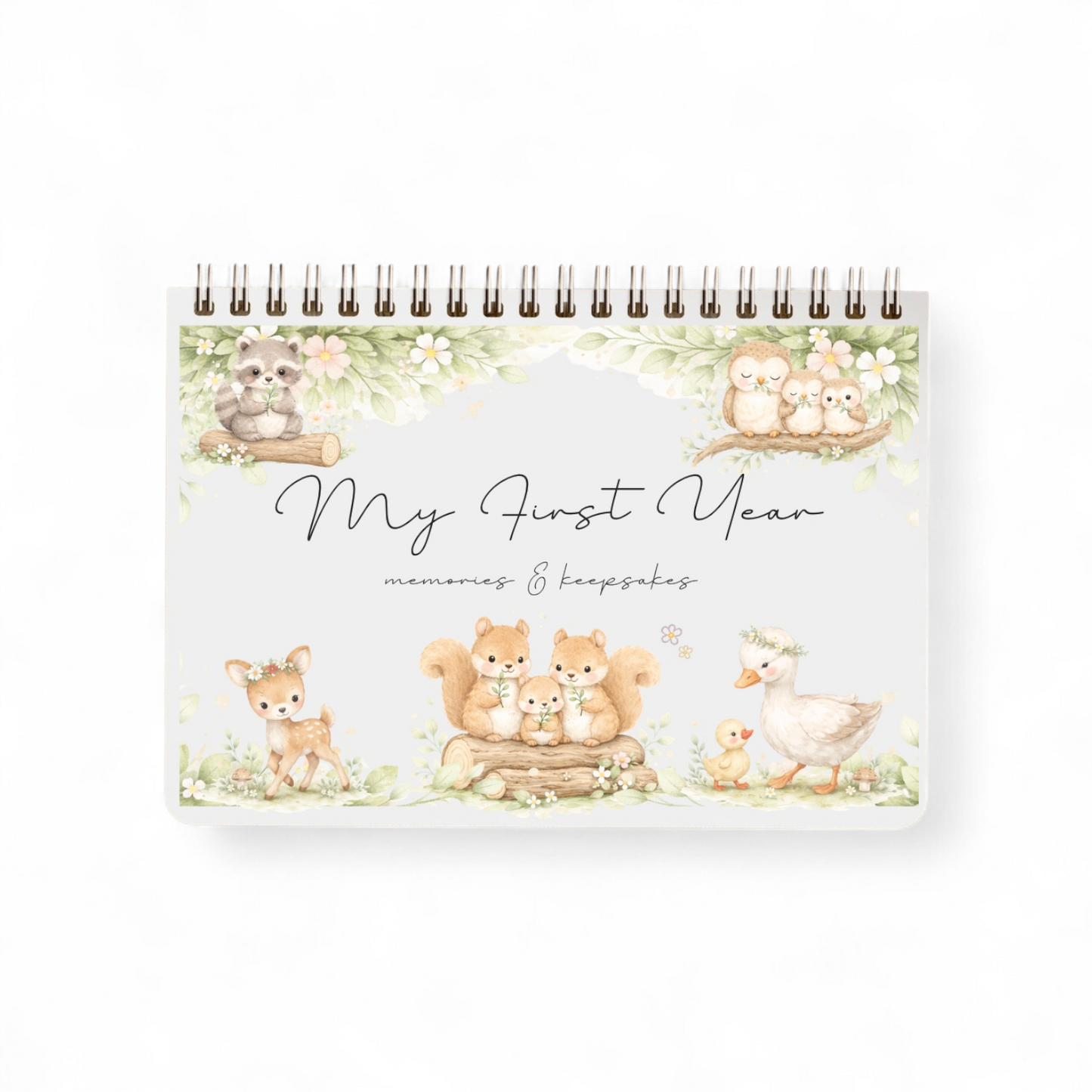 BABY'S FIRST YEAR BOOK woodland