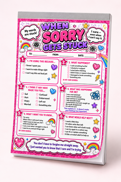 When Sorry Gets Stuck – A5 Tear-Off Pad