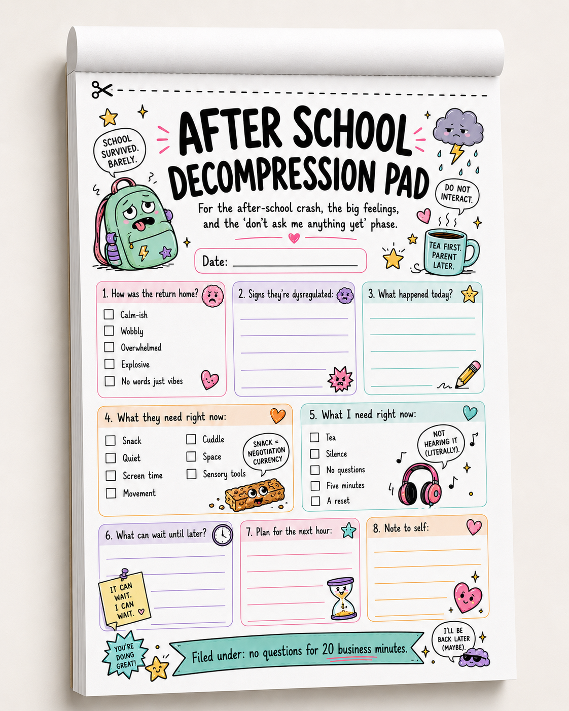The Feral Kids Range NotePads Tear off A5 size