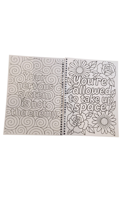 Anxious But Glowing Colouring Self care Book