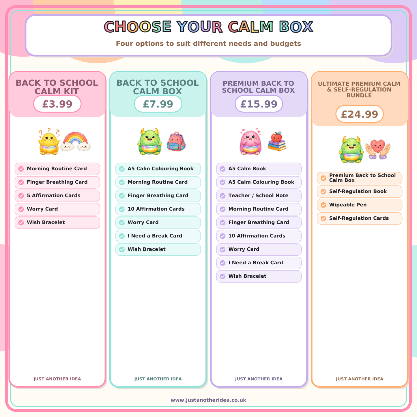 Back to School Calm Box collection