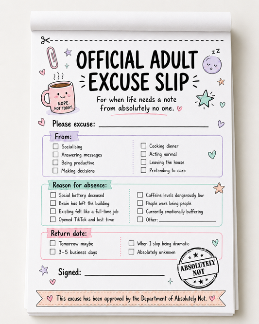 Funny Adult Novelty Tear Off pads A5