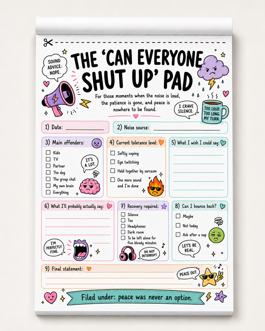 The Feral Kids Range NotePads Tear off A5 size
