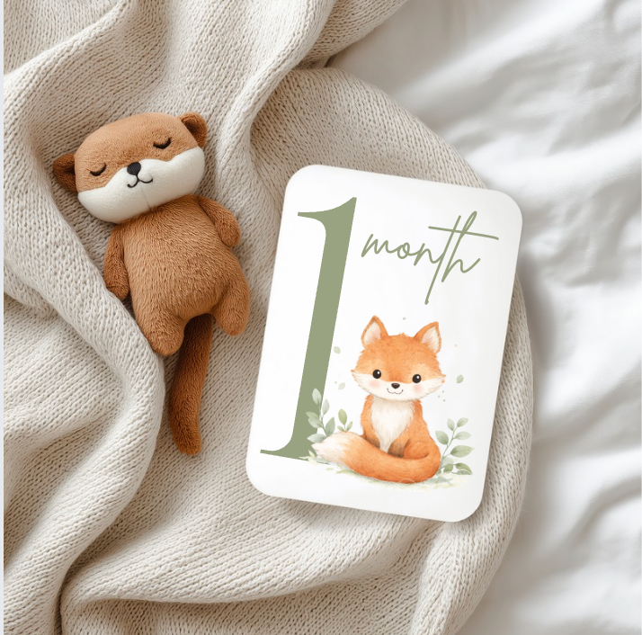 BABY MILESTONE SET woodland 12months