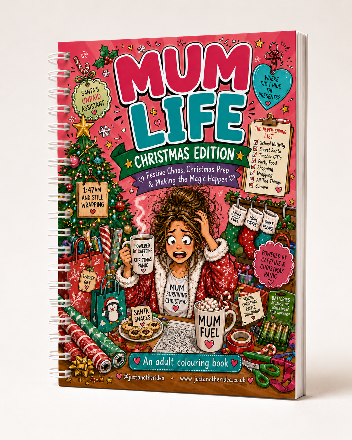 Mum Life Christmas Edition A5 colouring book