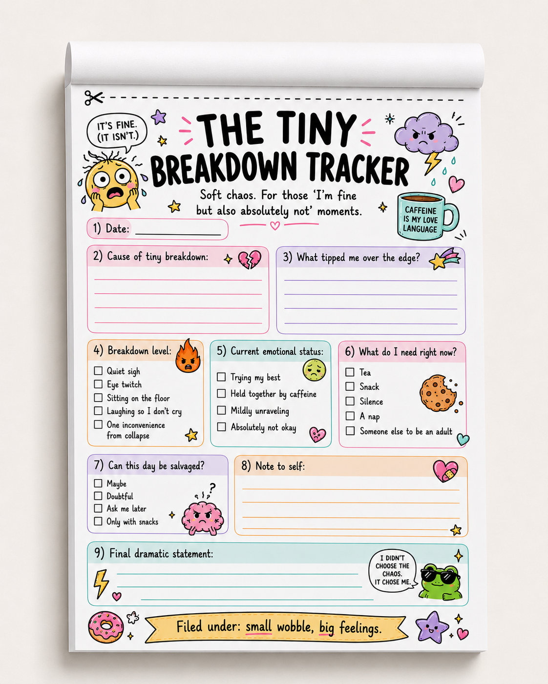 The Feral Kids Range NotePads Tear off A5 size