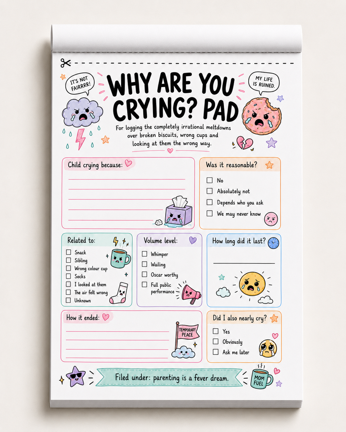 The Feral Kids Range NotePads Tear off A5 size