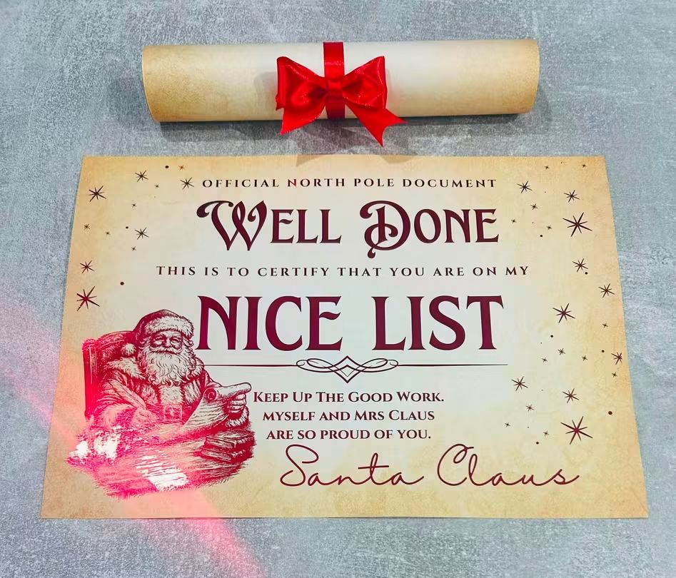 Nicelist Foiled Scroll with Red Bow
