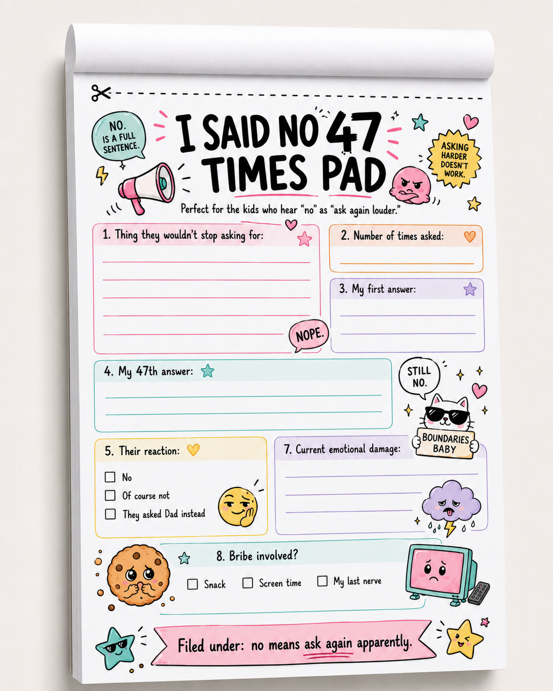 The Feral Kids Range NotePads Tear off A5 size