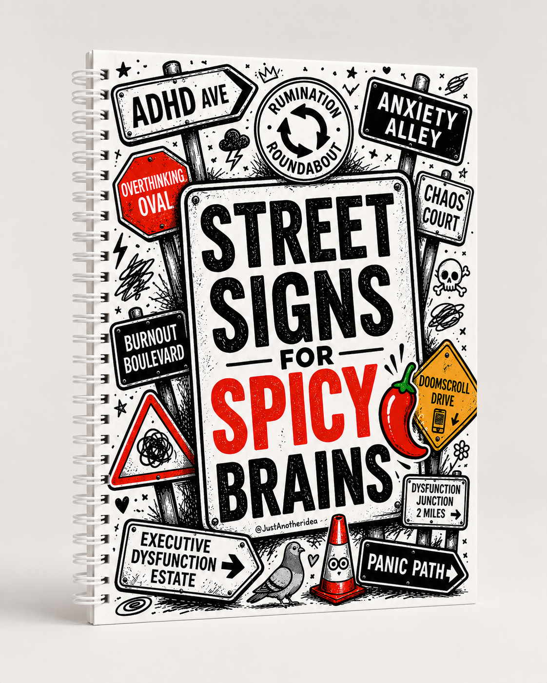Street Signs for Spicy Brains colouring book