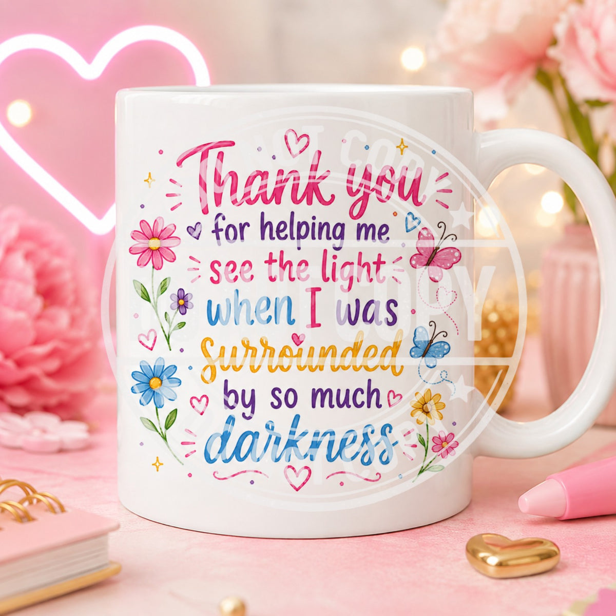 Thank you for helping me see the light mug